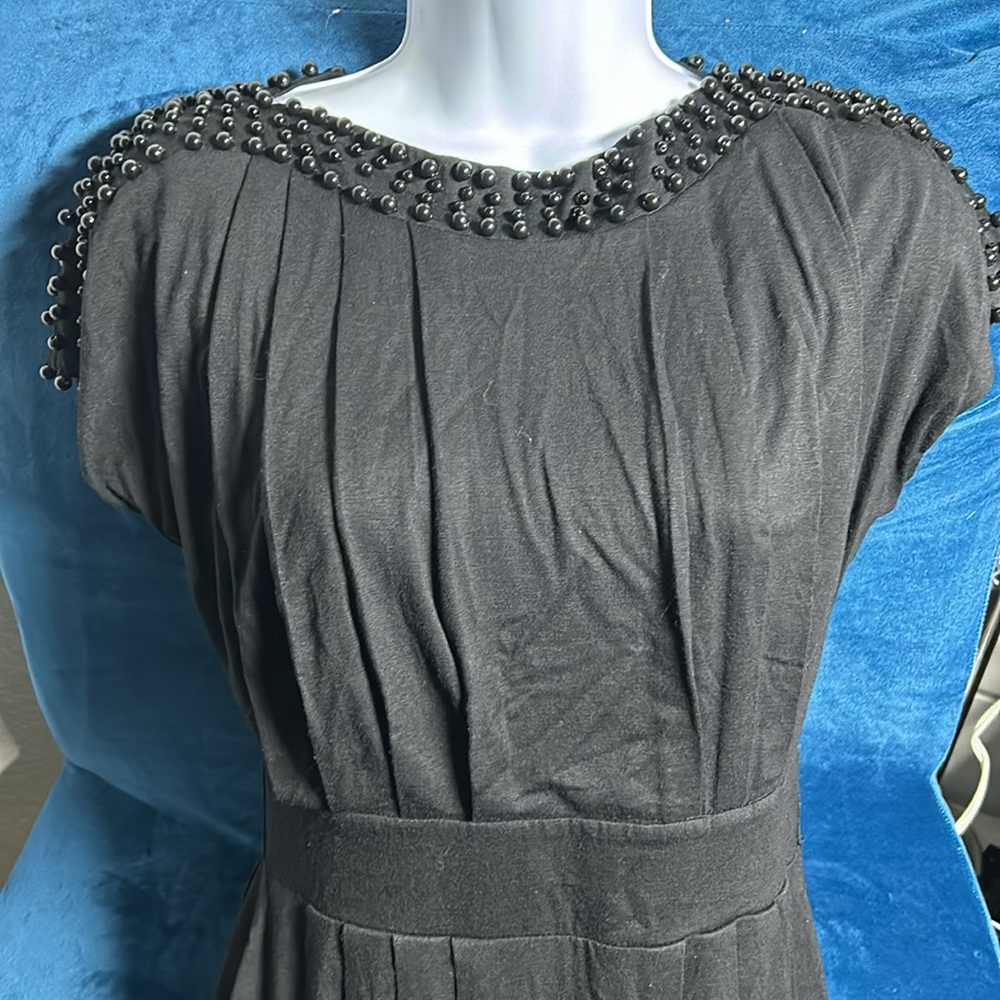 Twelve by twelve Elegant Black Dress with Beaded Accents (without belt ) - Picture 8 of 12